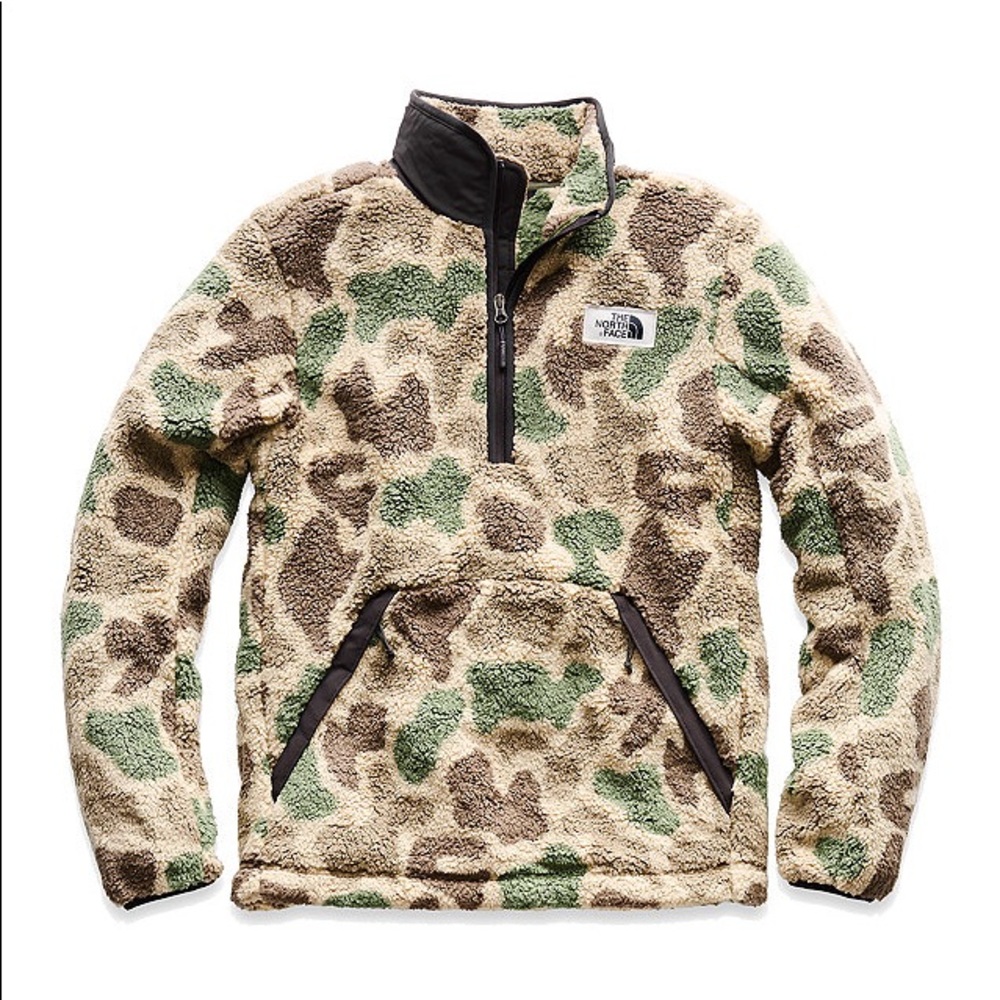 North Face Camo Sherpa Pullover
